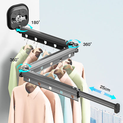 🎁Promoção com 50% de desconto❄️ Rack de secagem de roupas dobrável montado na parede/suporte para cortina de chuveiro🏡