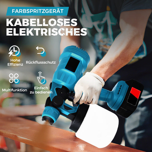 🎨 50% DE DESCONTO! 🔫 Pistola de Pintura Elétrica Sem Fio – 800 ml/min, Recarregável, Resistente a Respingos e Ideal para Móveis, Cercas e Paredes 🏠
