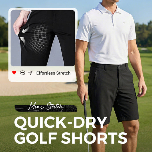 Calções de golfe casuais masculinos elásticos e de secagem rápida