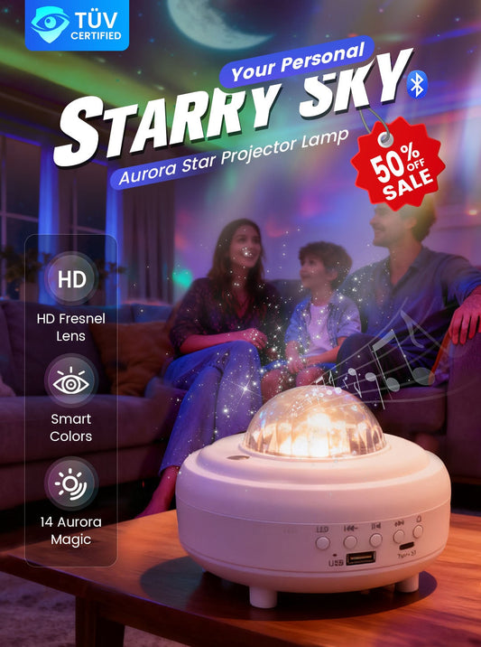 🌌Promoção de Natal com 50% OFF! ✨ Projetor Northern Lights Aurora – Aproveite o céu estrelado em casa ✨