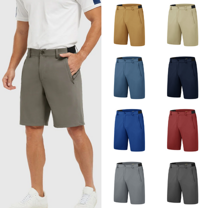 Calções de golfe casuais masculinos elásticos e de secagem rápida