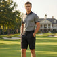 Calções de golfe casuais masculinos elásticos e de secagem rápida