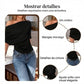 Blusa feminina assimétrica com ombros à mostra e mangas morcego