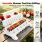 Ferramenta para espetar kebabs na churrasqueira sem esforço