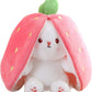 🍓 Hot Sale 🍓Strawberry Bunny Transformed into Little Rabbit🎀 Fruit Doll Plush Toy🐰