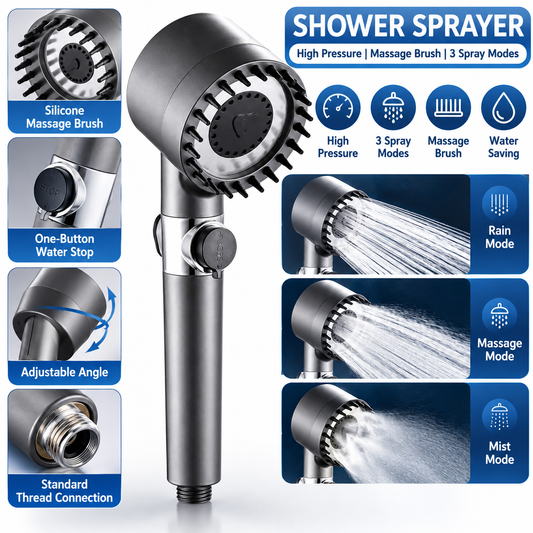 🚿Multi-functional High Pressure Shower Head Set