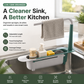 🔥Limited Time Promotion 50% OFF🔥2-in-1 Sink Organizer Rack – Expandable Sponge Holder & Kitchen Towel Drying Bar