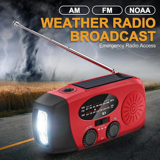 Rádio solar portátil multifuncional para situações de emergência