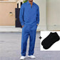 💥 Conjunto masculino de moletom de malha waffle e calça reta – aconchegante, respirável e elegante sem esforço 👕👖