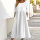 Promoção de verão - Vestido de algodão com decote redondo, bolsos e alças no pescoço