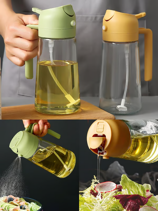 ✨💕 2-in-1 Glass Oil Sprayer & Dispenser – Perfect for Healthy Cooking & Meal Prep! 🥗🍳