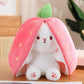 🍓 Hot Sale 🍓Strawberry Bunny Transformed into Little Rabbit🎀 Fruit Doll Plush Toy🐰