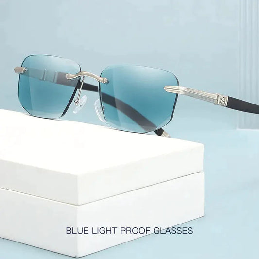 Óculos de sol com lentes de safira de alta dureza, anti-luz azul, para leitura de distância e próxima