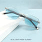 Óculos de sol com lentes de safira de alta dureza, anti-luz azul, para leitura de distância e próxima
