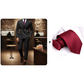 Conjunto de terno risca de giz masculino com abotoamento duplo