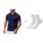 Camiseta masculina de manga curta com gola lapela e secagem rápida
