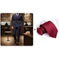 Conjunto de terno risca de giz masculino com abotoamento duplo