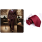Conjunto de terno risca de giz masculino com abotoamento duplo