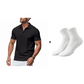 Camiseta masculina de manga curta com gola lapela e secagem rápida