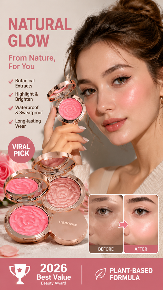 Flower Knows Strawberry Rococo Embossed Blush, Blush em Pó Matte Rosa Malva para as Bochechas, Maquiagem Facial Construível e Fácil de Esfumar