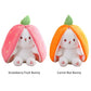 🍓 Hot Sale 🍓Strawberry Bunny Transformed into Little Rabbit🎀 Fruit Doll Plush Toy🐰