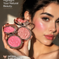 Flower Knows Strawberry Rococo Embossed Blush, Blush em Pó Matte Rosa Malva para as Bochechas, Maquiagem Facial Construível e Fácil de Esfumar