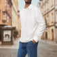 Men's Splash-Ink Print Lapel Long-Sleeve Shirts