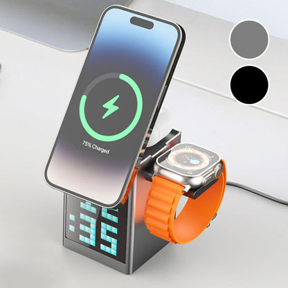 Multifunctional Charging Station with Built-in Bluetooth Speaker & Clock