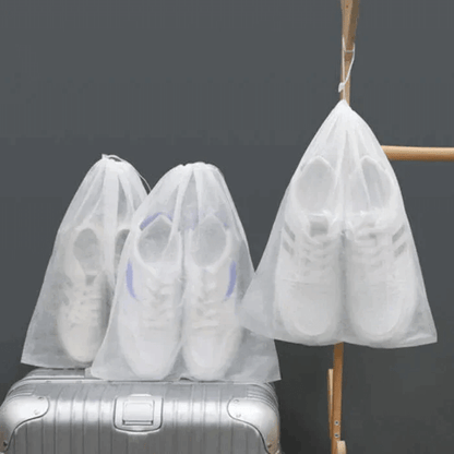 Sacos reutilizáveis para armazenamento de sapatos com cordão