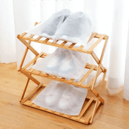 Sacos reutilizáveis para armazenamento de sapatos com cordão