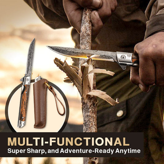 🗡️Super cool👉Folding knife with wooden handle for work, hiking & camping⛺50%~70% off for a limited time⏳