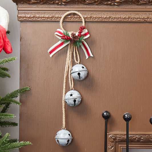 Vintage-Style Wreath with Metal Bells Door Hanging Decoration