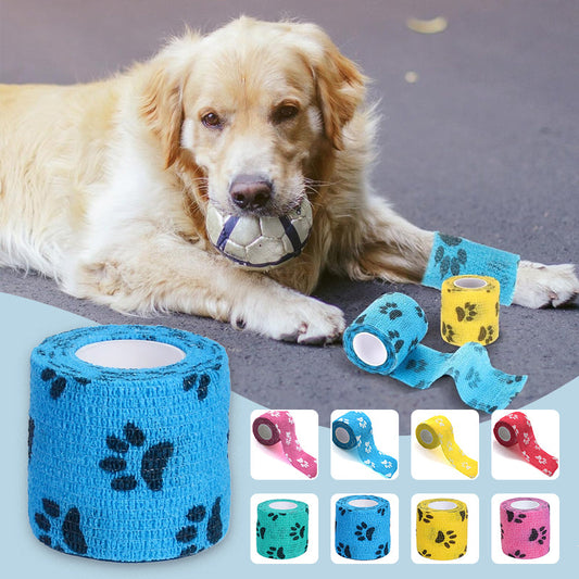 Paw Print Breathable Self Adhesive Bandage Wrap