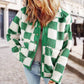💥Women's Trendy Warm Checkerboard Jacket with Zipper Pockets
