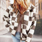💥Women's Trendy Warm Checkerboard Jacket with Zipper Pockets