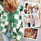 💥Women's Trendy Warm Checkerboard Jacket with Zipper Pockets