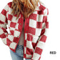 💥Women's Trendy Warm Checkerboard Jacket with Zipper Pockets