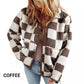 💥Women's Trendy Warm Checkerboard Jacket with Zipper Pockets