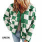 💥Women's Trendy Warm Checkerboard Jacket with Zipper Pockets