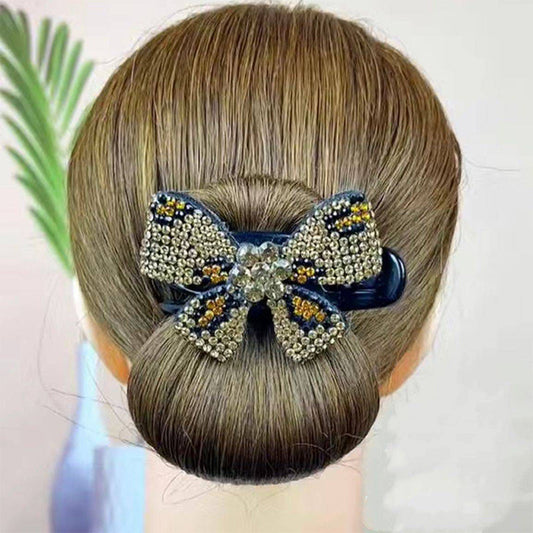 Elegant Bow Rhinestone Duckbill Hairpin