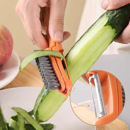 2-in-1 Vegetable Fruit Cleaning Scrubber & Peeler