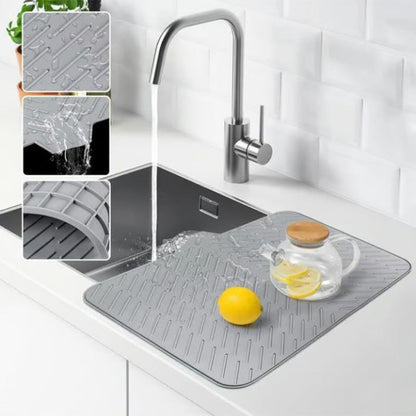 🔥Hot Selling🔥Large Size Silicone Drying Mat with Drain Lip
