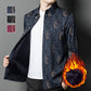 Men's Floral Print Plush-Lined Shirt