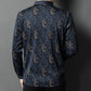 Men's Floral Print Plush-Lined Shirt