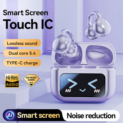 🎧🔥2025 HOT SALE🔥Bone Conduction Wireless Bluetooth Ear Clip Earphones with Touch Screen