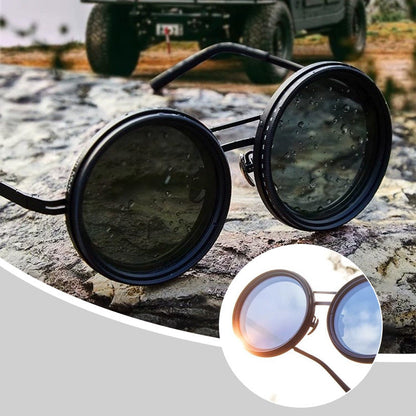 1-9 Gears Adjustable Round Frame Sunglasses
