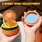 🔥2025 HOT SALE🔥3 Speeds Hamburger Shaped Mini Fan with Mirror