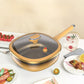 30 cm titanium alloy flat-bottomed pan, wok, non-stick pan, three-in-one