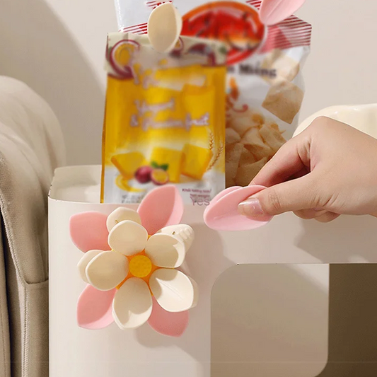 Clipe magnético para comida e ímã de geladeira em formato de lótus