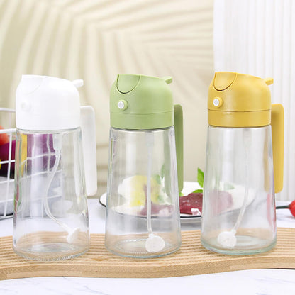 🔥Promoção com 49% de desconto🔥Pulverizador e dispensador de óleo de vidro 2 em 1